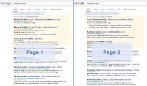 nombre résultats dans google page1 et 2